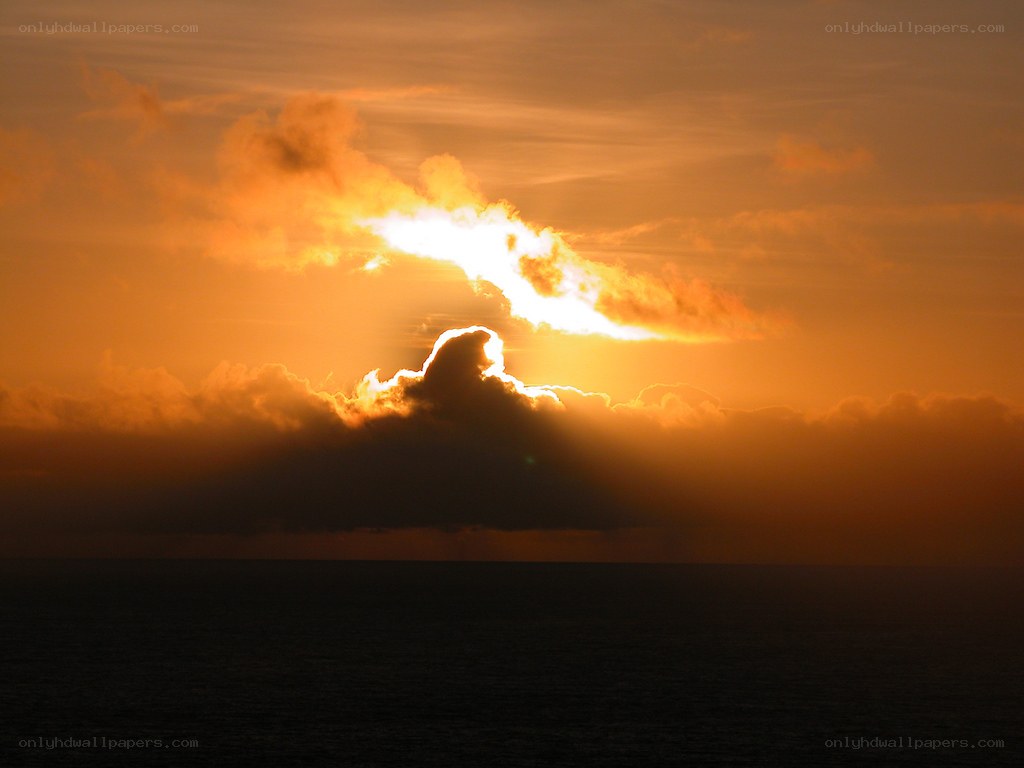 Sunset over the ocean