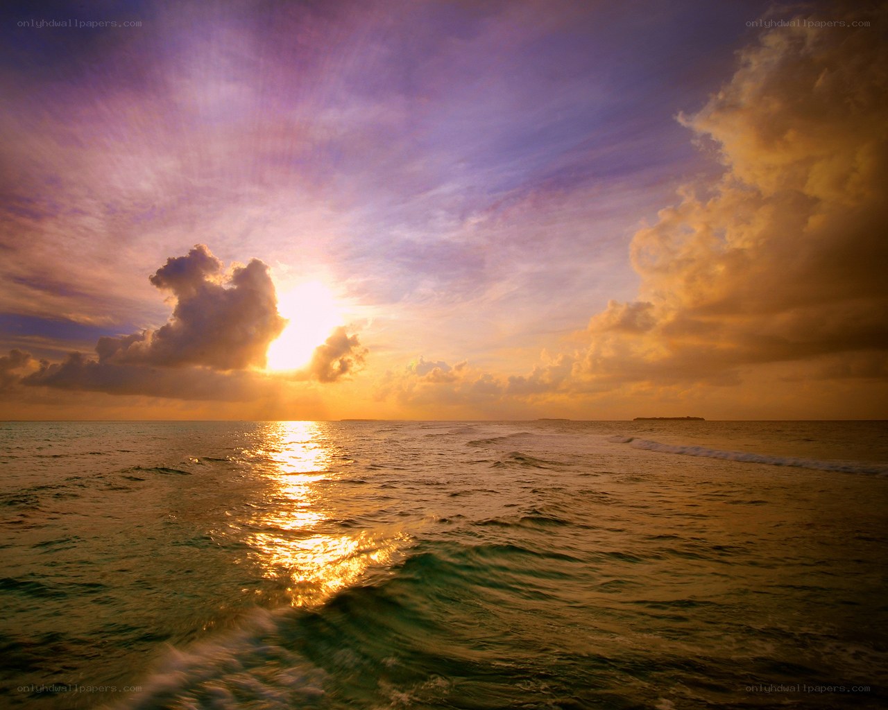 Sunset over the ocean