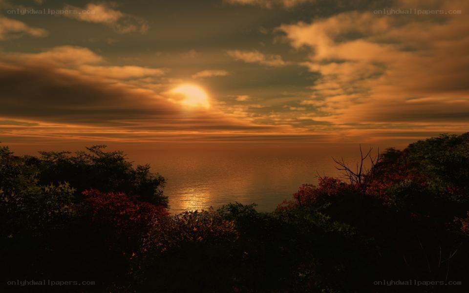 Sunset over the ocean