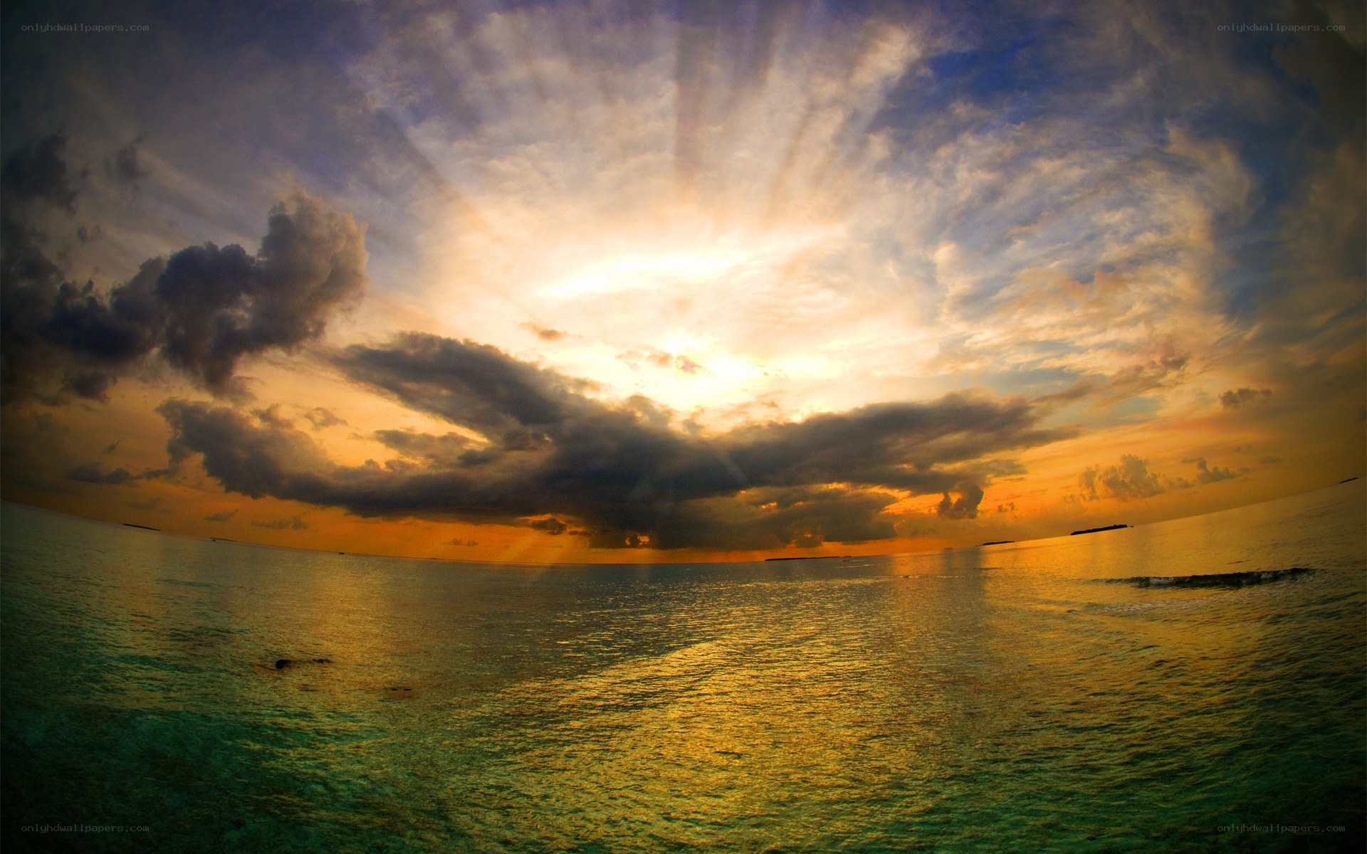 Sunset over the ocean
