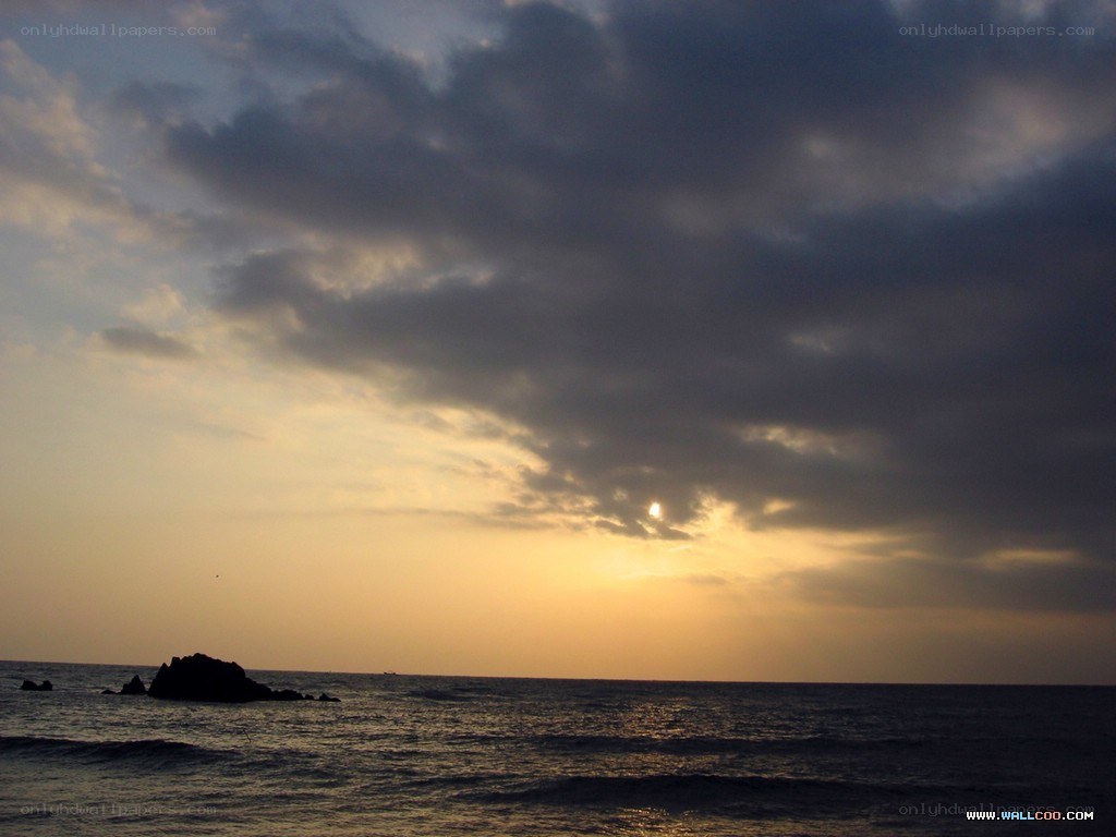 Sunset over the ocean