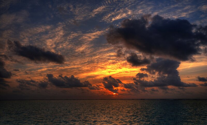 sunset over the ocean