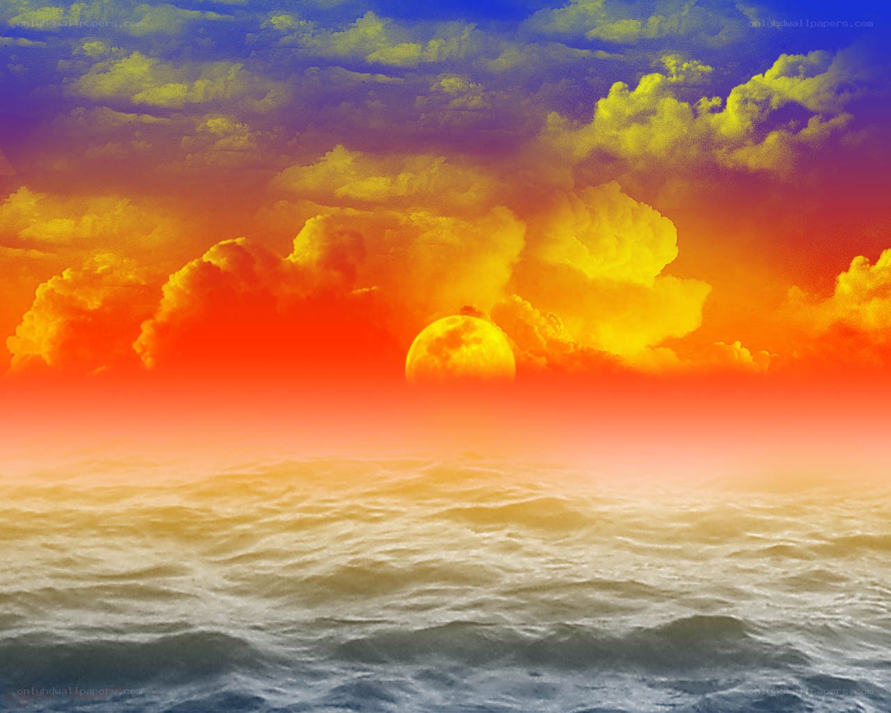 Sunset over the ocean