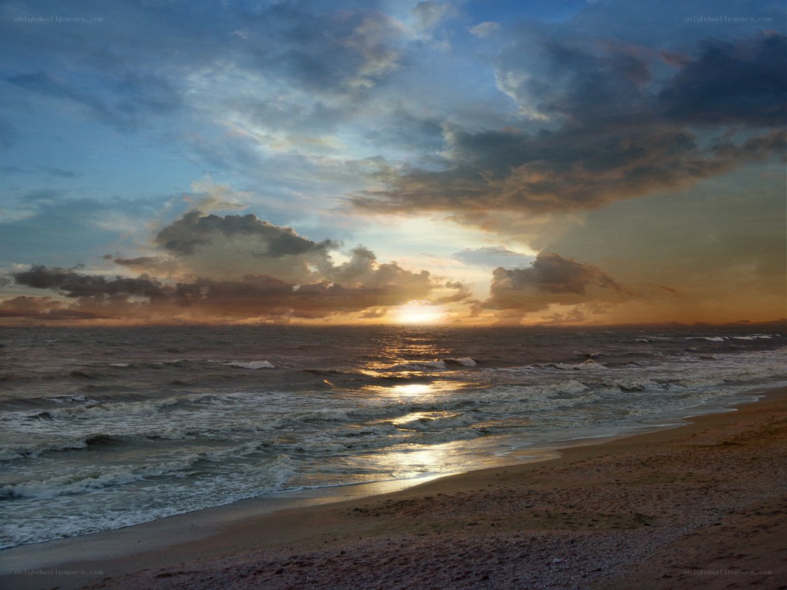 Sunset over the ocean