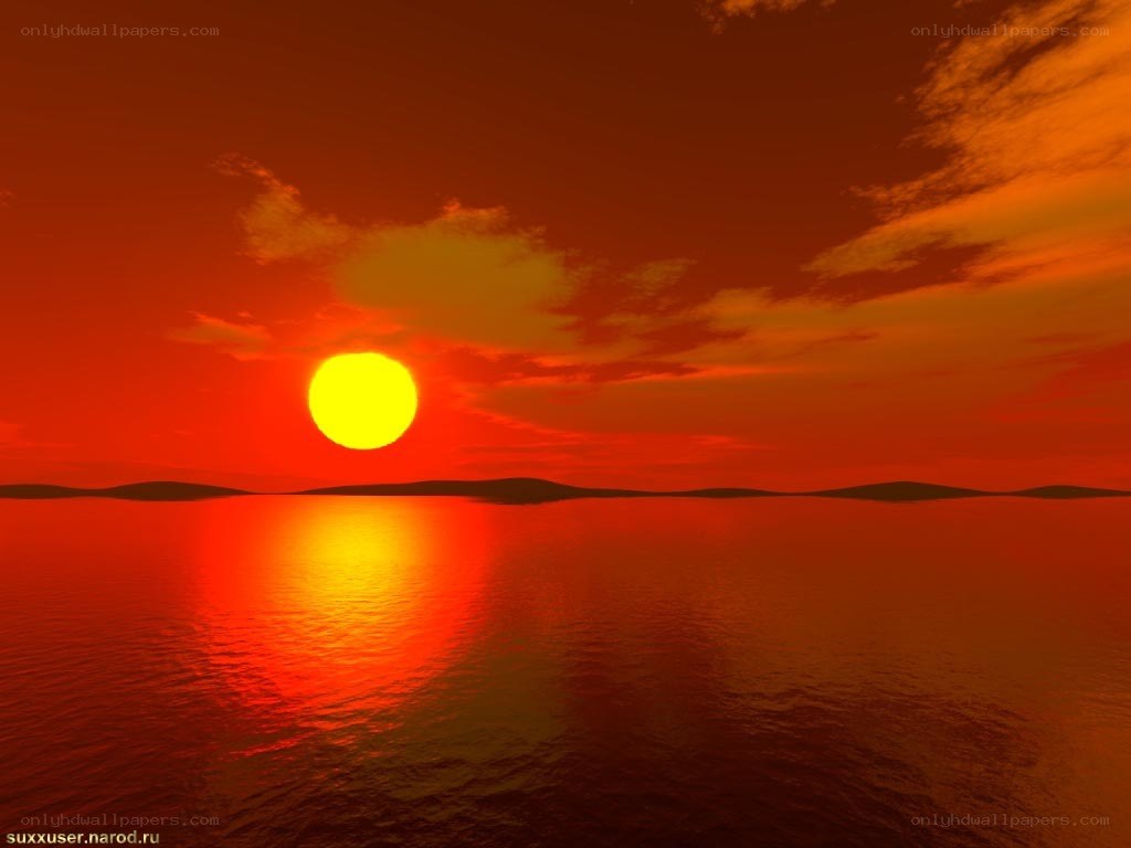 Sunset over the ocean