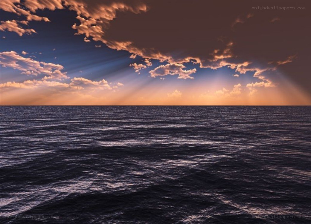 Sunset over the ocean