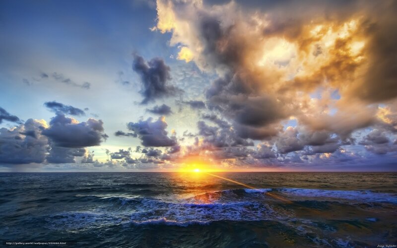 Sunset over the ocean