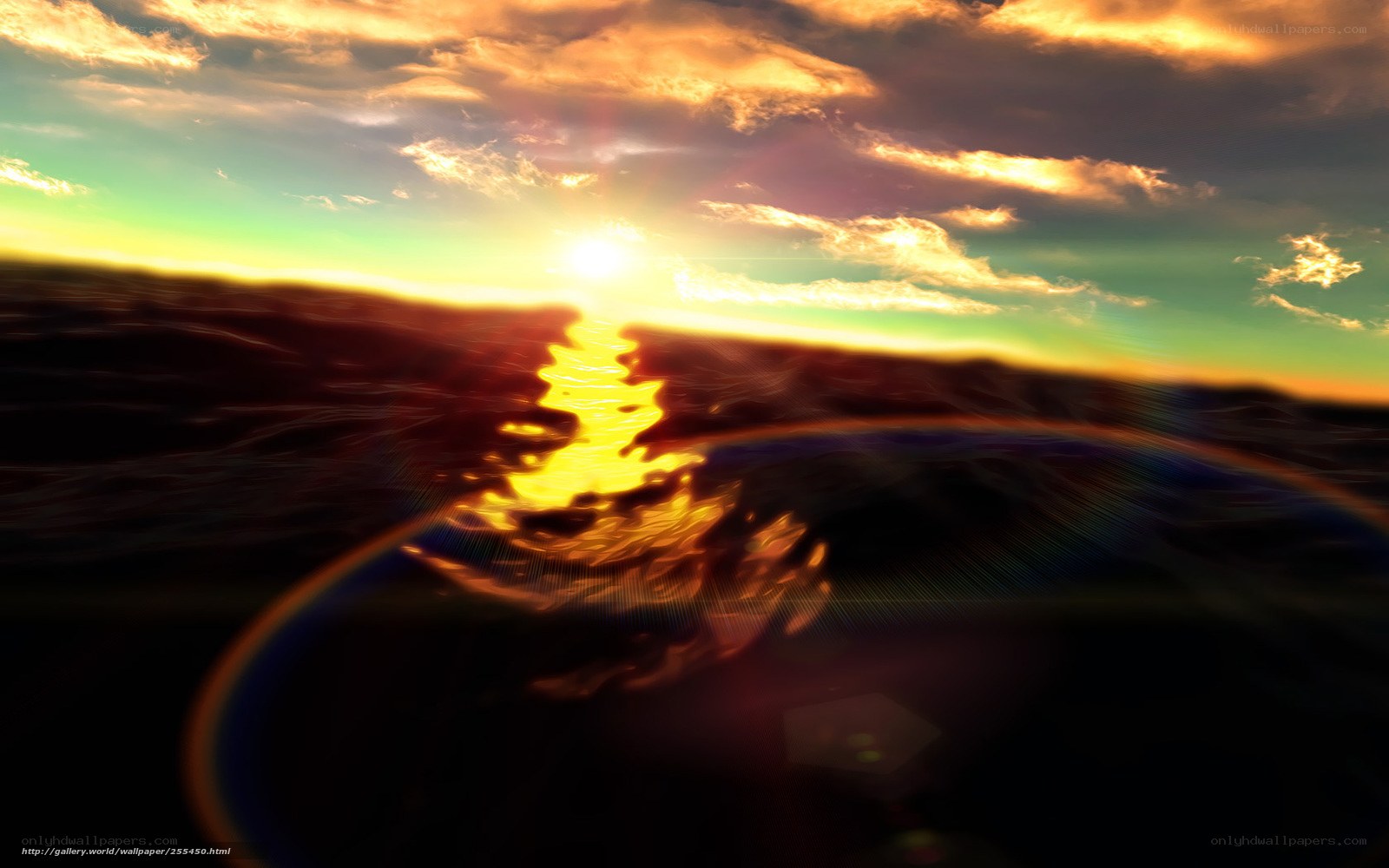 Sunset over the ocean