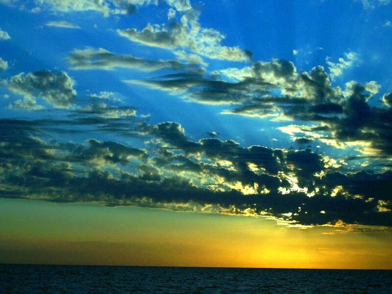 Sunset over the ocean