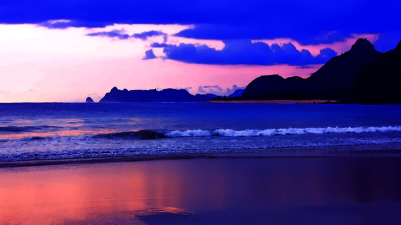 sunset over the ocean