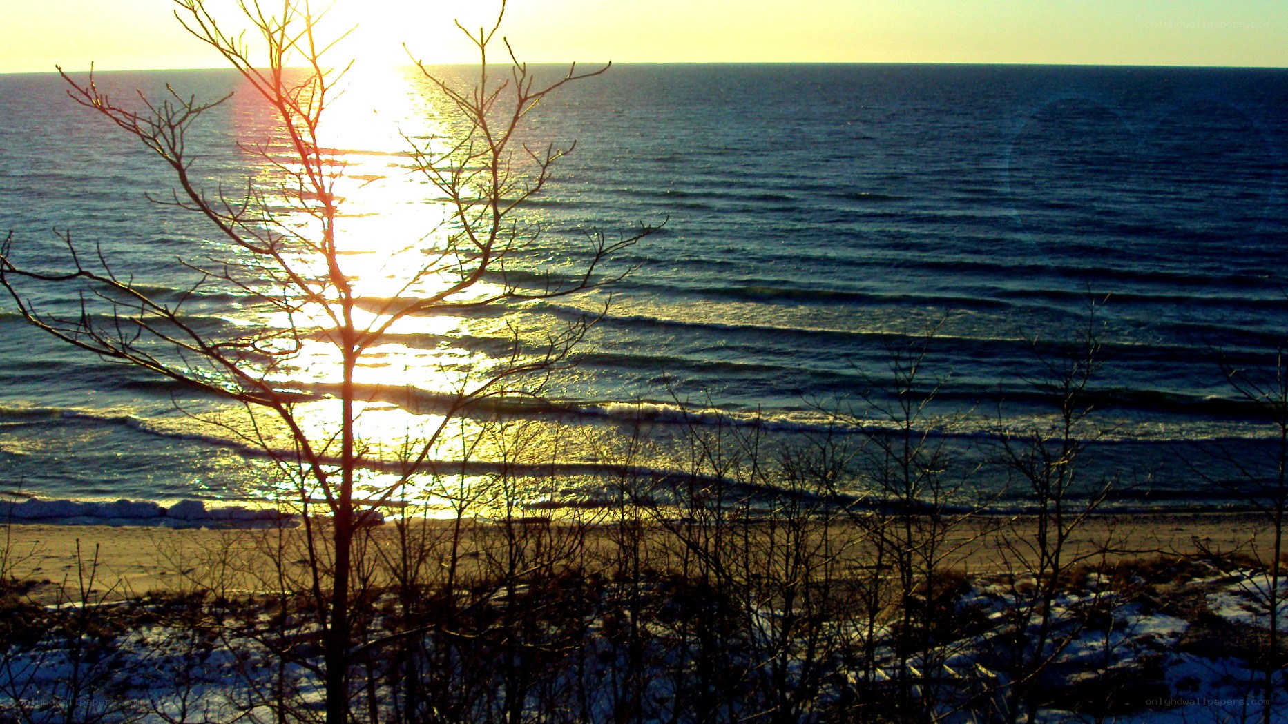Sunset over the ocean