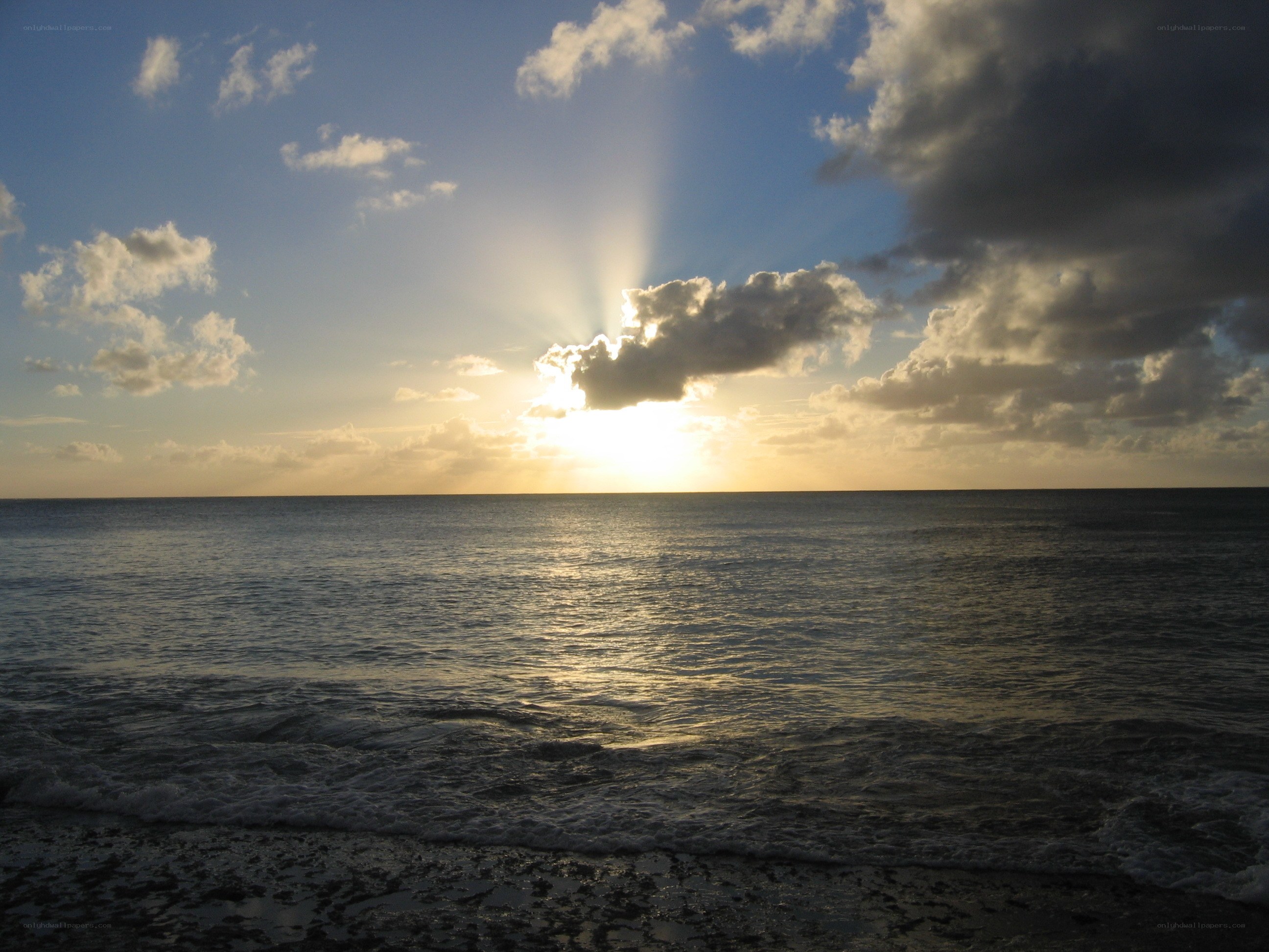 Sunset over the ocean