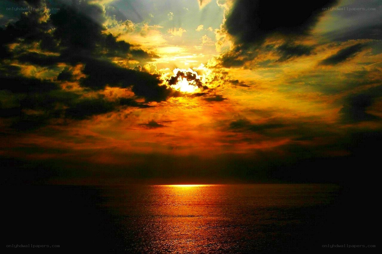 Sunset over the ocean