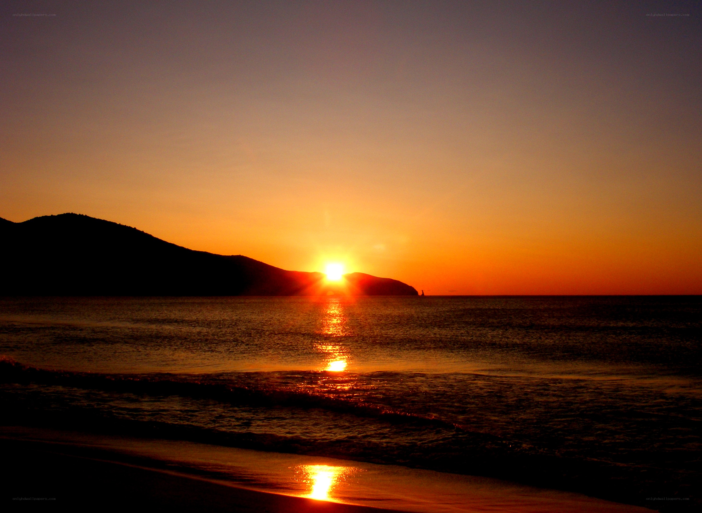 Sunset over the ocean
