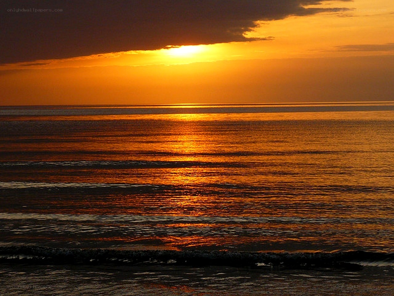 Sunset over the ocean