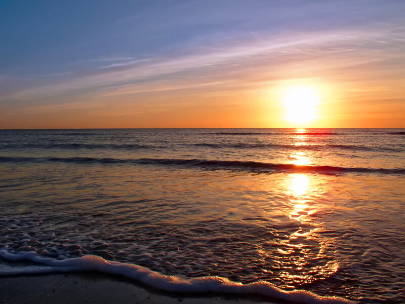Sunset over the ocean