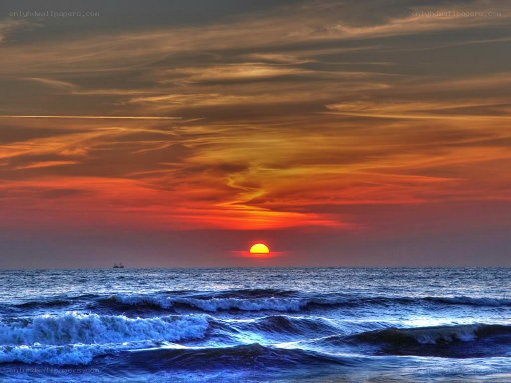 sunset over the ocean
