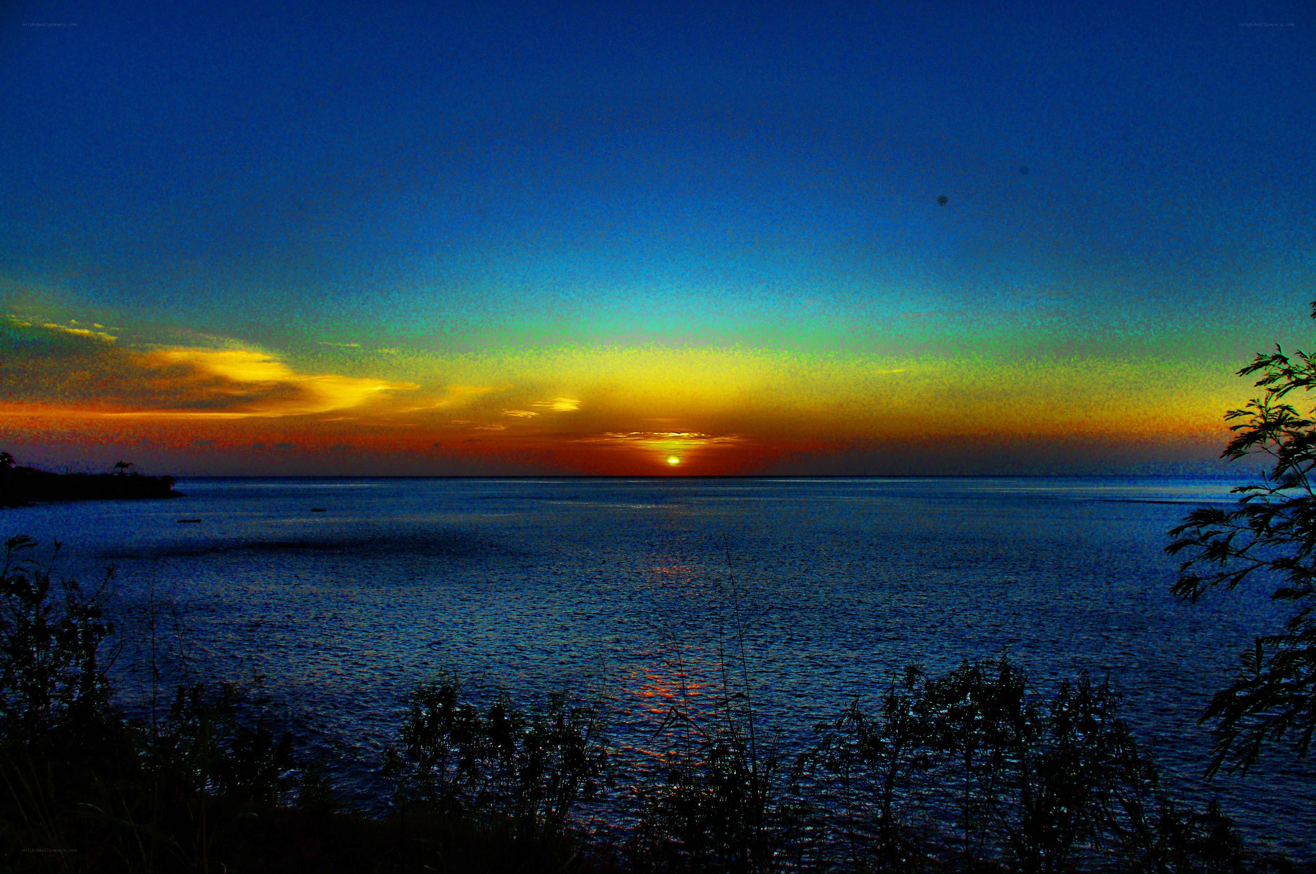 Sunset over the ocean