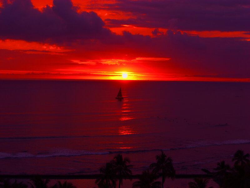 sunset over the ocean
