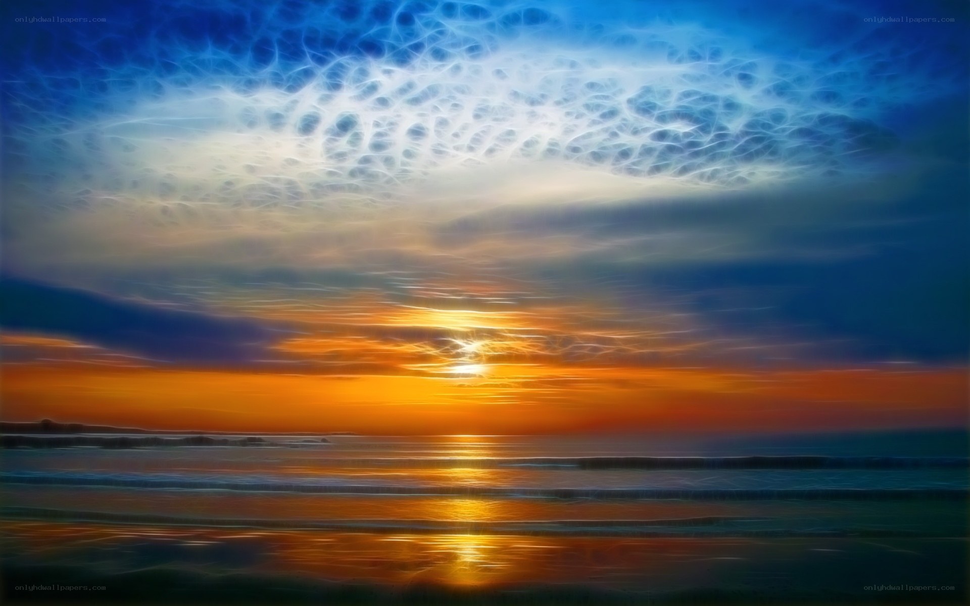 Sunset over the ocean