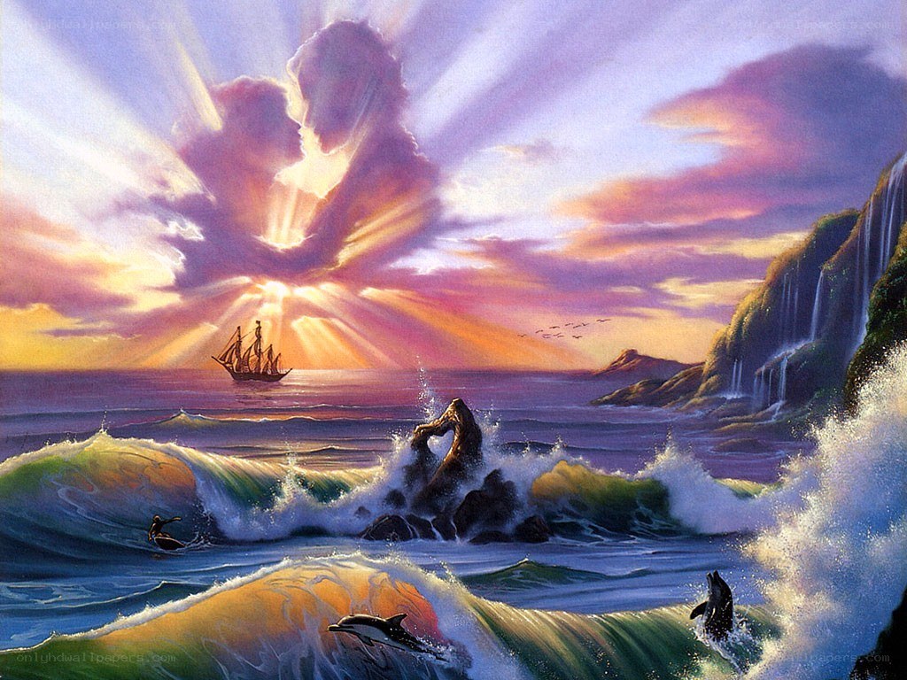 Sunset over the ocean