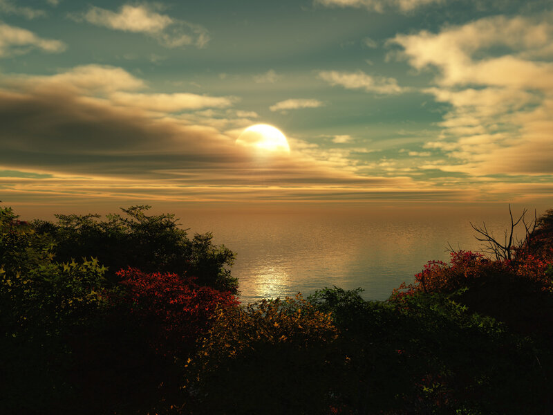 Sunset over the ocean
