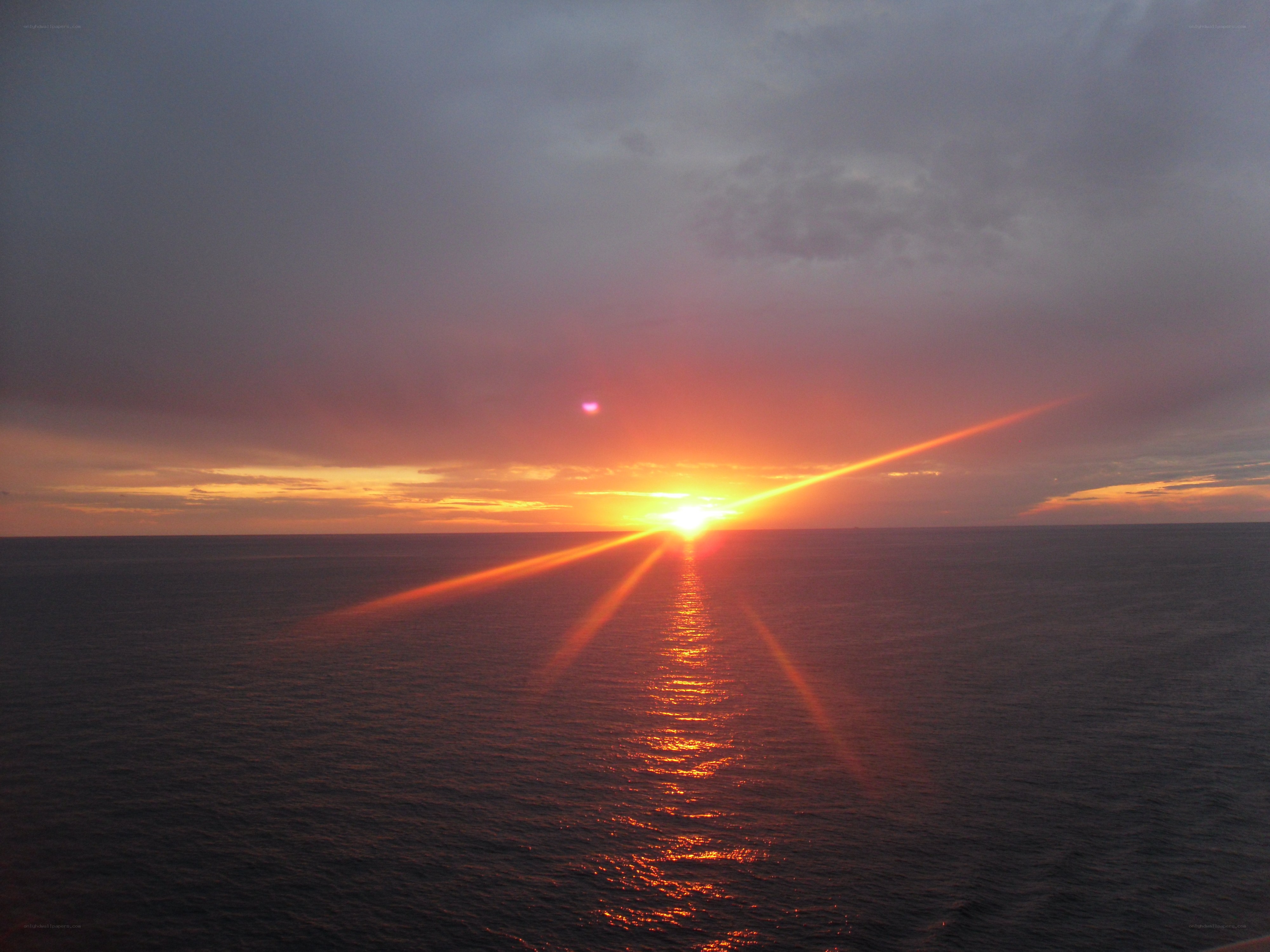 Sunset over the ocean