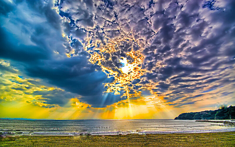 Sunset over the ocean