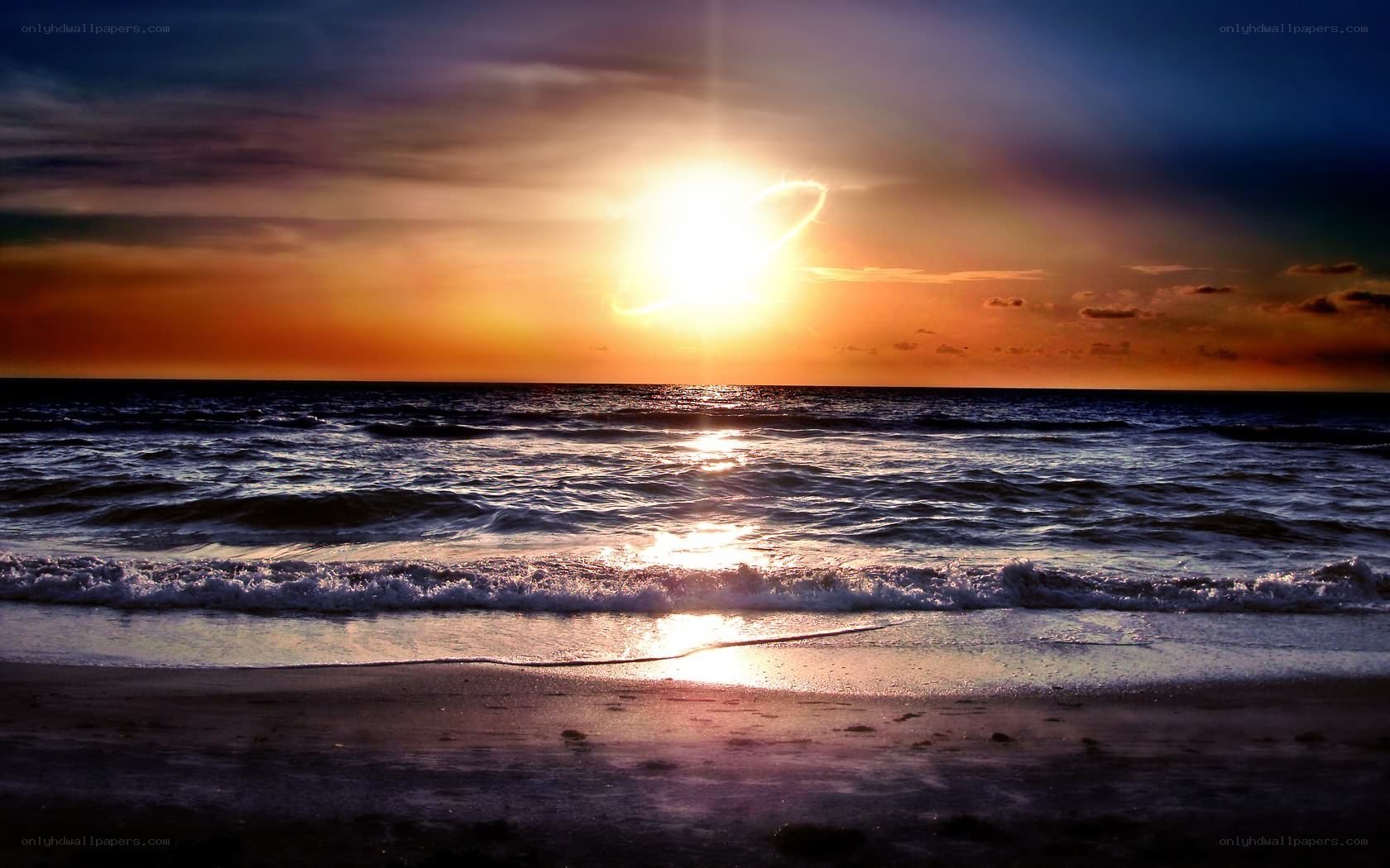 Sunset over the ocean