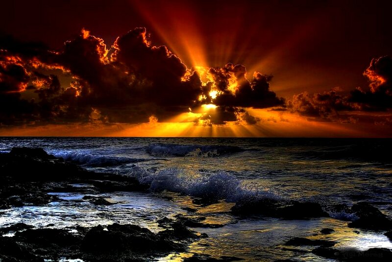 Sunset over the ocean