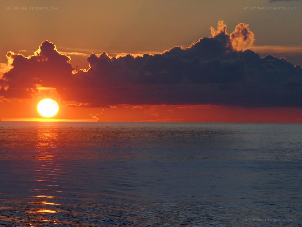Sunset over the ocean