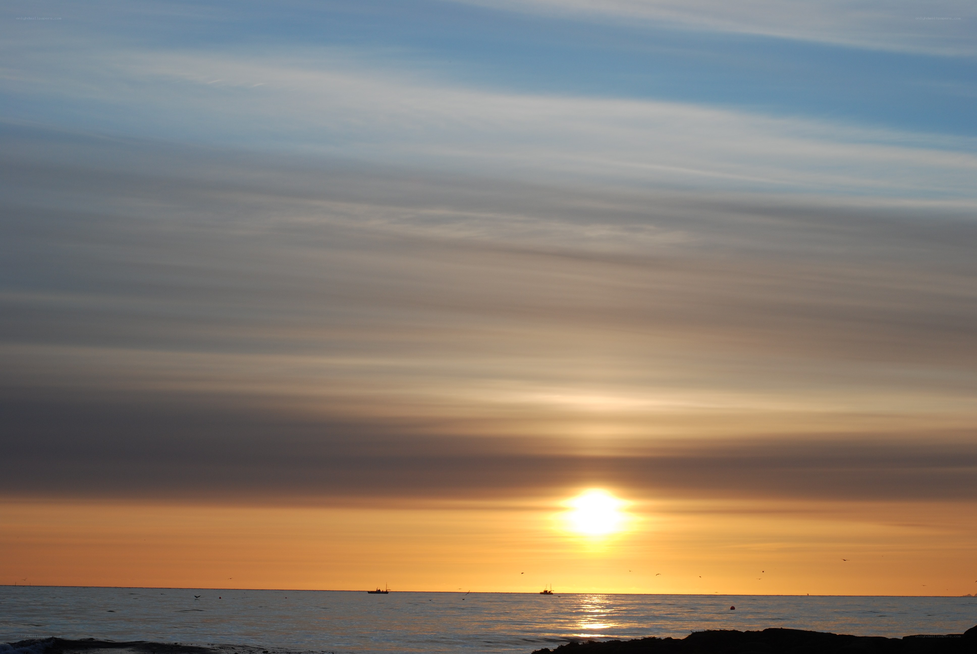 Sunset over the ocean