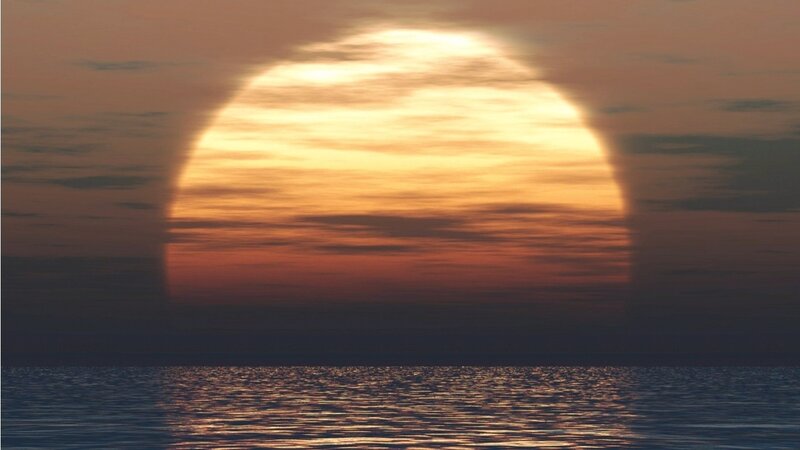 Sunset over the ocean