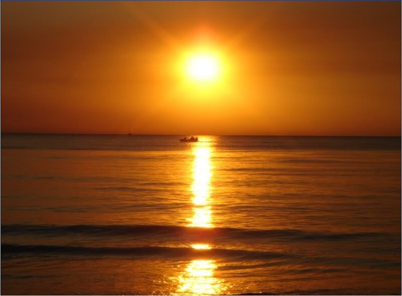 Sunset over the ocean
