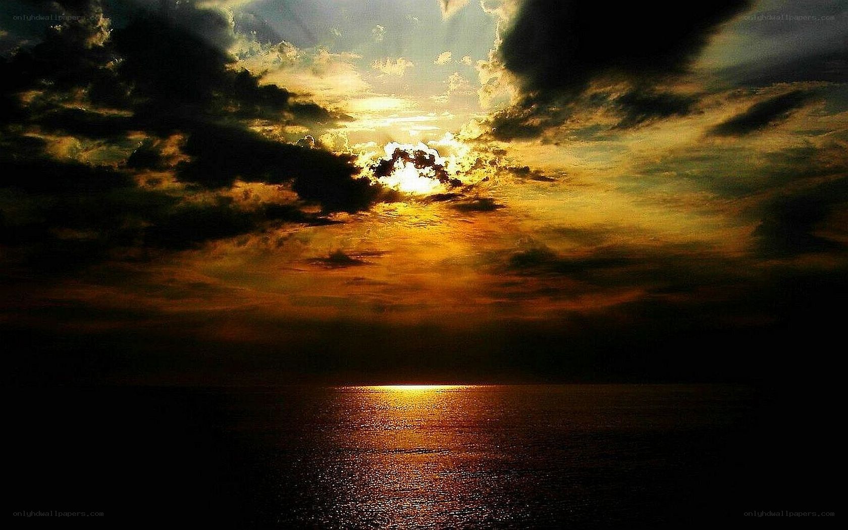 Sunset over the ocean