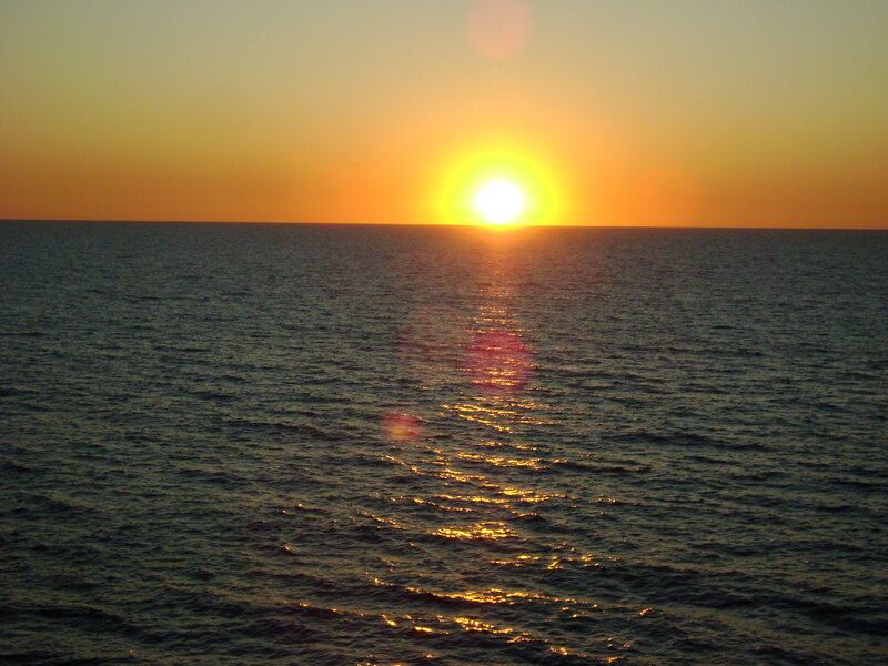 Sunset over the ocean