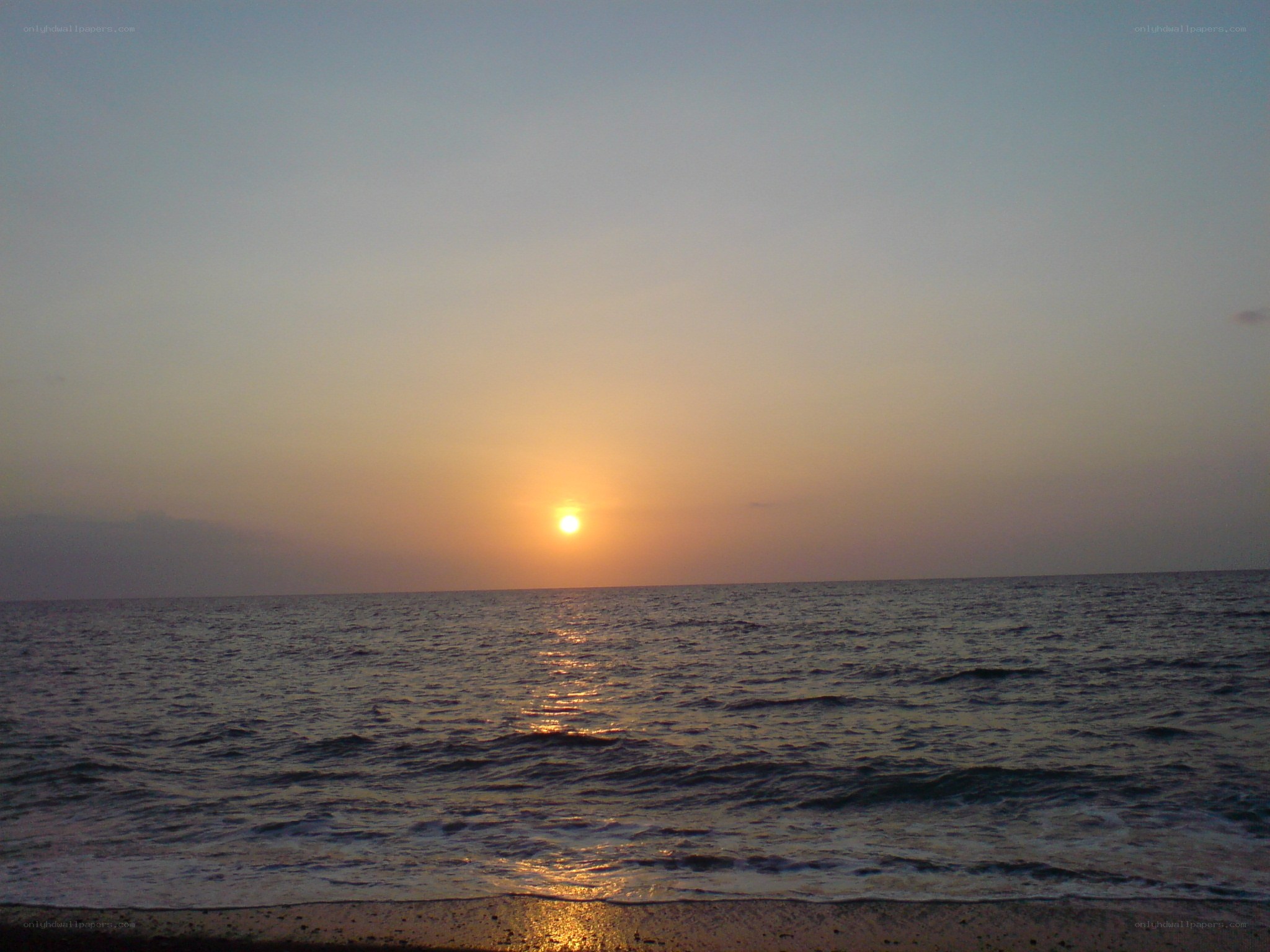 Sunset over the ocean