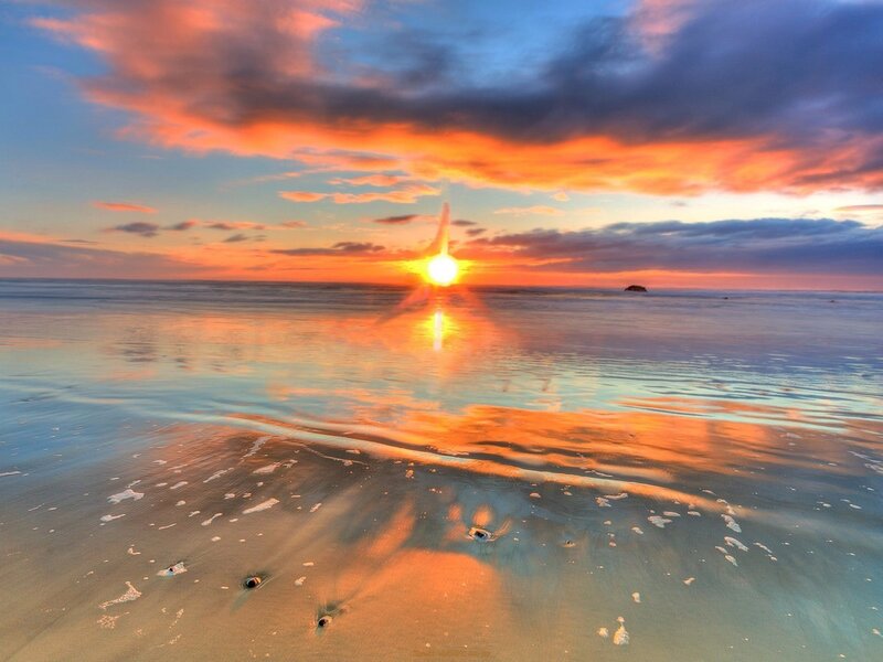 Sunset over the ocean