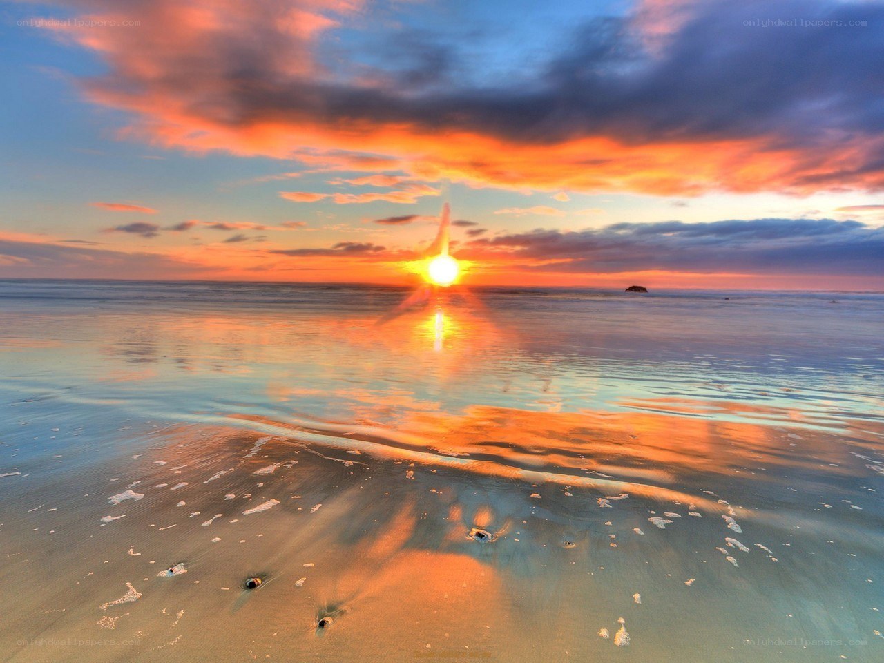 Sunset over the ocean