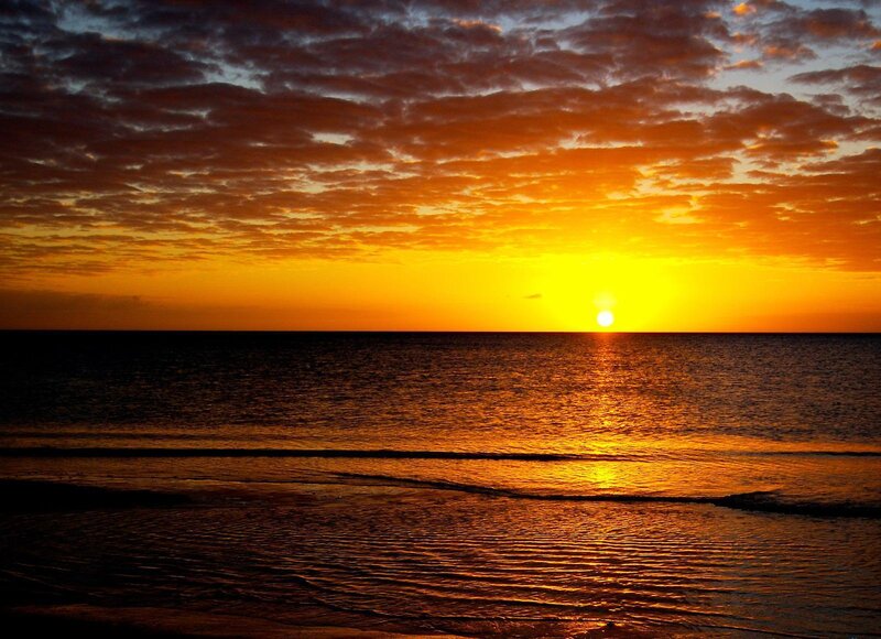 Sunset over the ocean