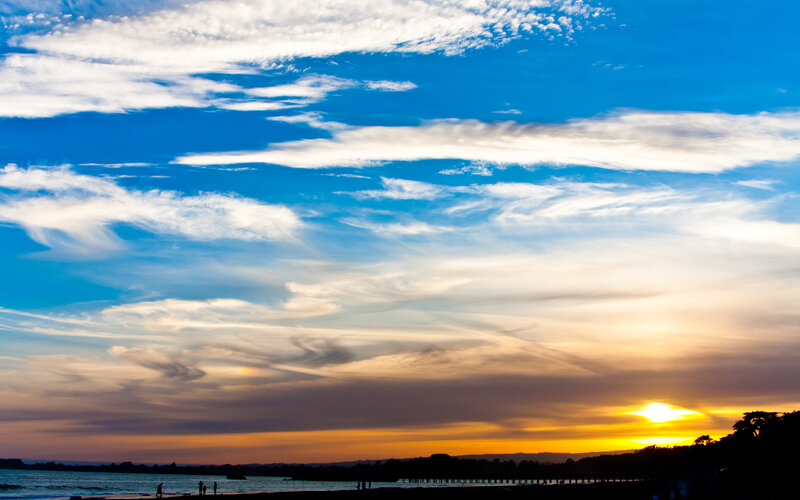 sunset over the ocean