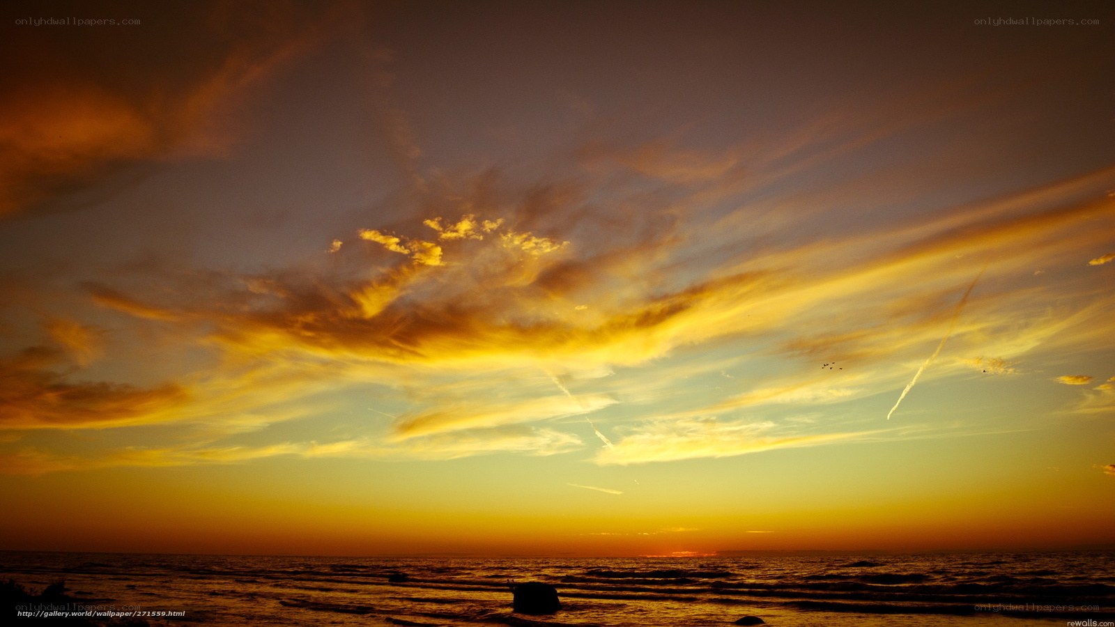 Sunset over the ocean