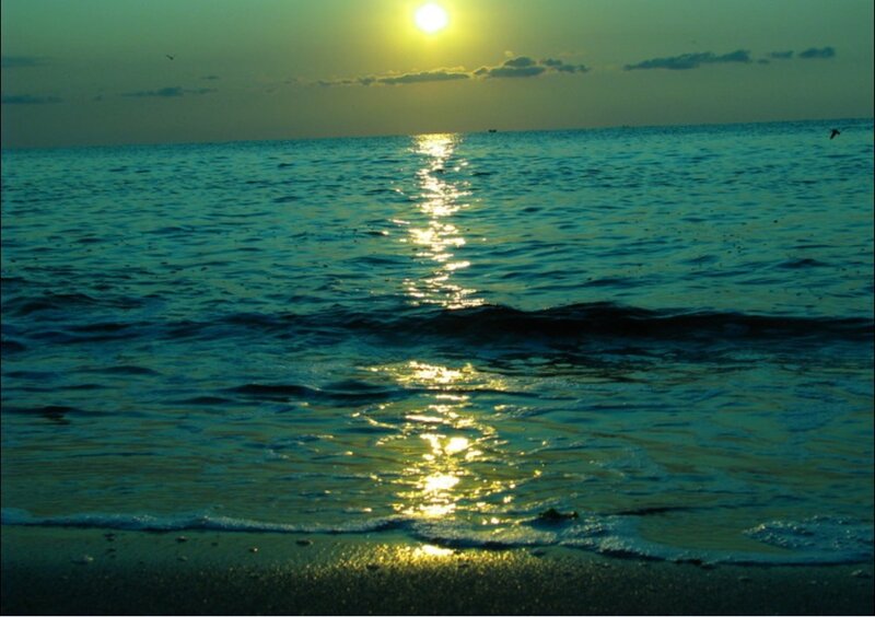 Sunset over the ocean