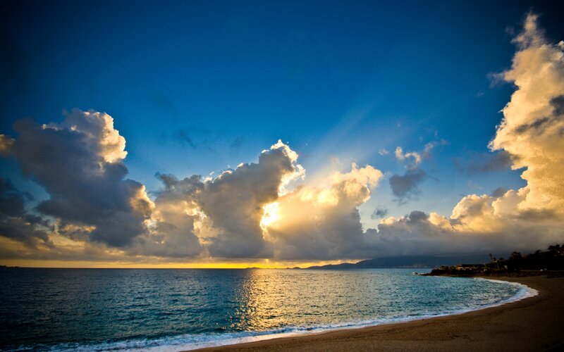sunset over the ocean