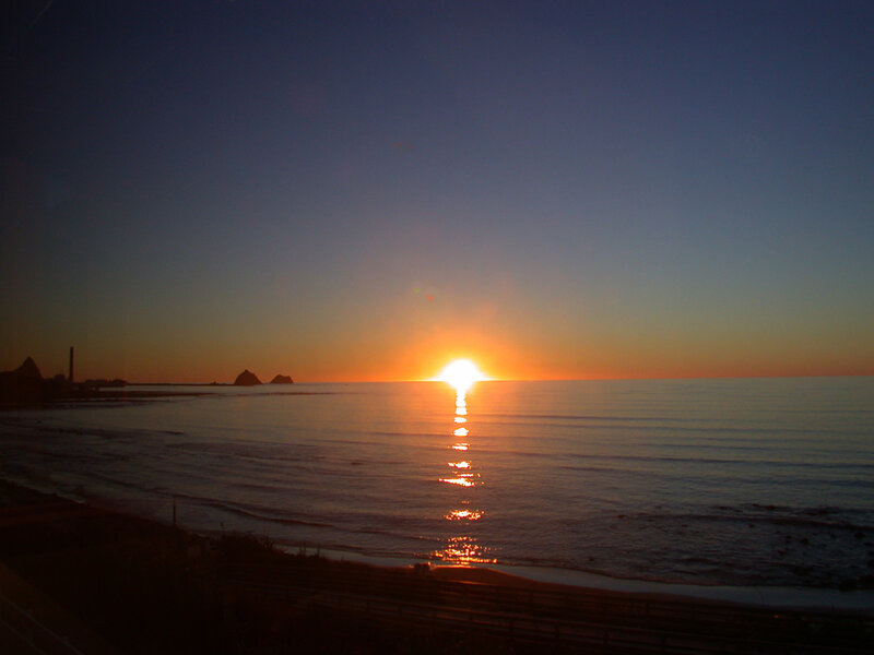 sunset over the ocean