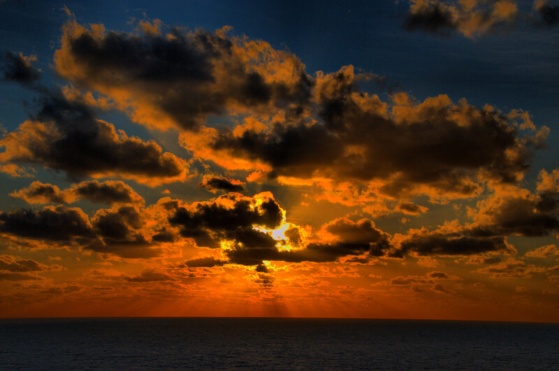 Sunset over the ocean