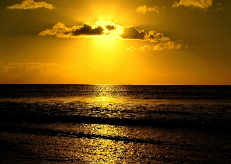 Sunset over the ocean