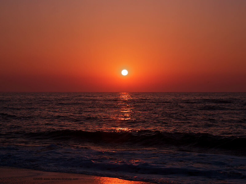 Sunset over the ocean