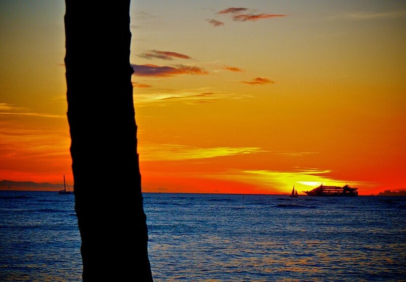 sunset over the ocean