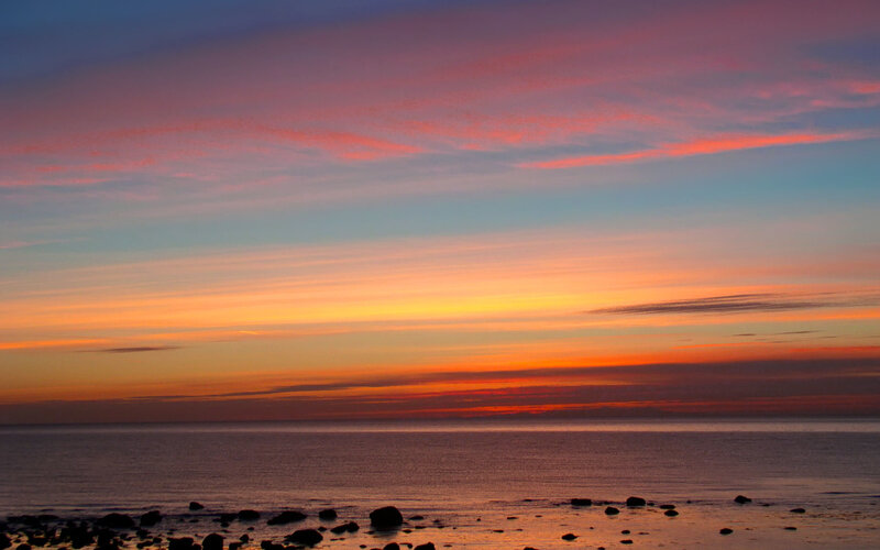 sunset over the ocean